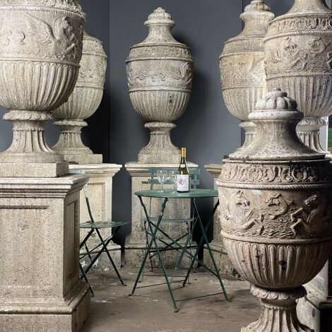 Stone Effect Jardinières and Plinths (6 available) - RENTAL ONLY