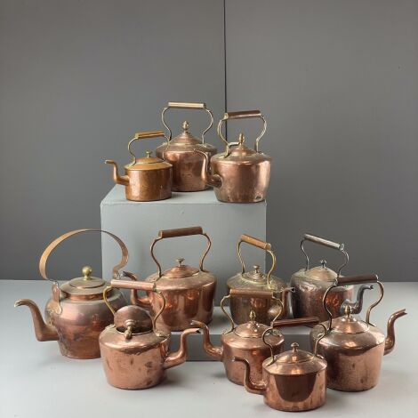 Copper Kettles with Handles Collection (11 available) - RENTAL ONLY