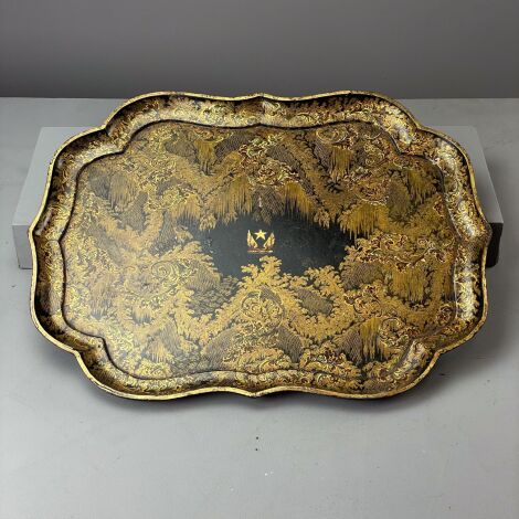 Black & Gold Lacquer Tray - RENTAL ONLY