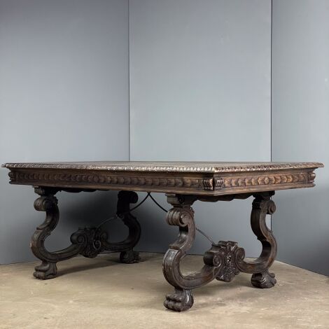 Carved Baronial Tables Pair - RENTAL ONLY