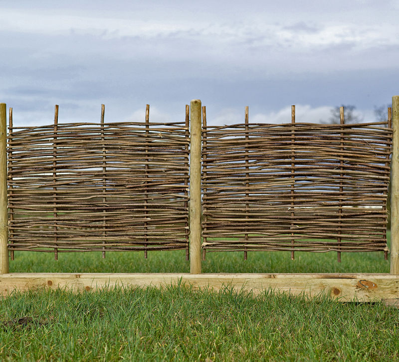 Hazel Hurdle approx. 6’, 1.8 m wide, by 1’ (300 mm) to 6’(1.8 m)