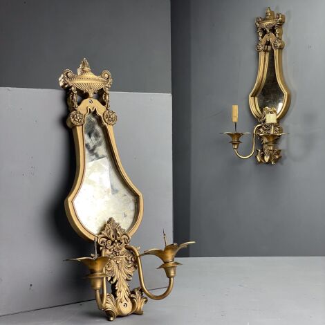 Gilt Mirrored Sconce Candle Holder (x8 available) - RENTAL ONLY