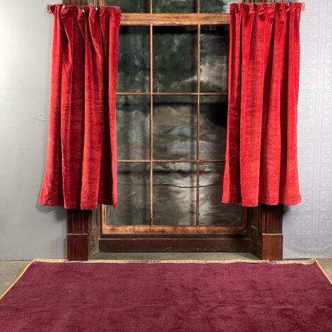 Curtain 26 Vermilion Red Velvet 1.7 m (6’) & 90cm (3’) long (3 Pairs) - RENTAL ONLY