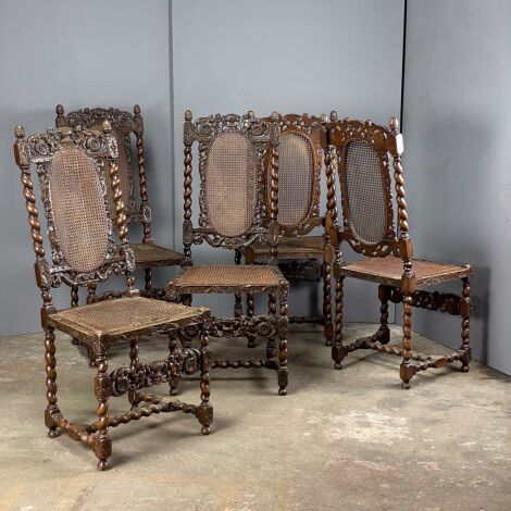 Jacobean Revival Oak Chairs (x5) - RENTAL ONLY