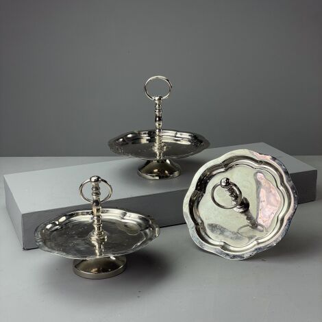 Silver Cake Stands (x3 available) - RENTAL ONLY