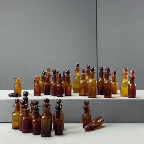 Amber Glass Pharmacy Bottles with Stoppers - RENTAL ONLY