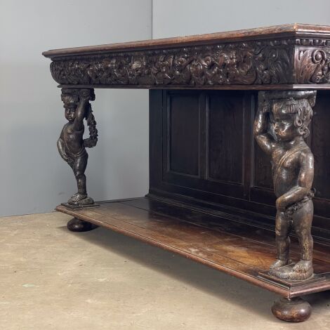 Highly Carved Cherub Console Table - RENTAL ONLY