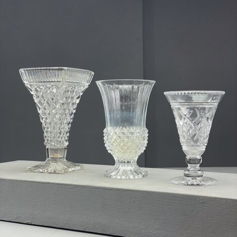 Cut Glass Vase (Set) - RENTAL ONLY