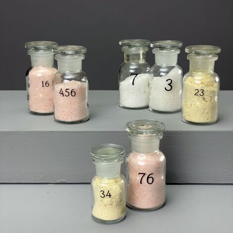 Glass Apothecary Salt Jars (x7) - RENTAL ONLY