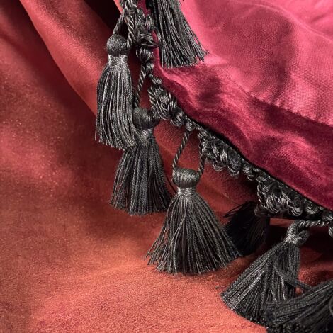 Curtain 18 Crimson, lined with Black Trim 2.5 m (8’) long (1 Pair) - RENTAL ONLY