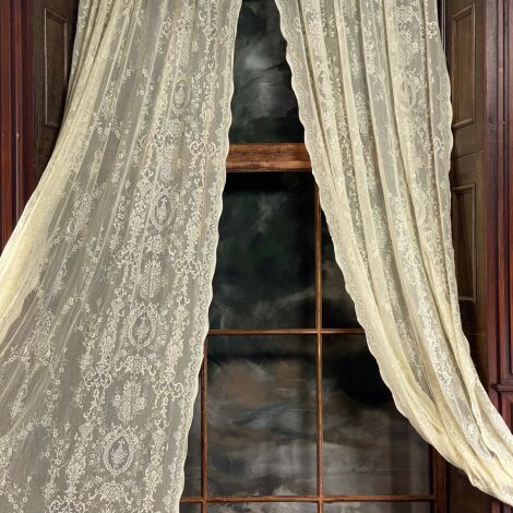 Nets 1, Patterned, Longest 3.55m (11'6”) long, 3 pairs & 3 individual Curtains - RENTAL ONLY