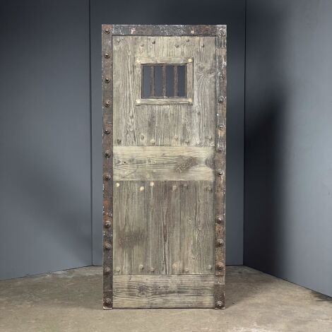 Timber Prison Door with Three Bar Window - RENTAL ONLY