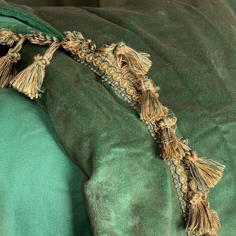 Curtain 23 Heavily Aged Green with Gold Trim 3.25 m (10’6”) long (4 Pairs) - RENTAL ONLY