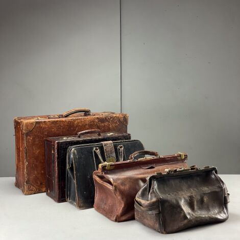 Vintage Leather Luggage (x5 available) - RENTAL ONLY 