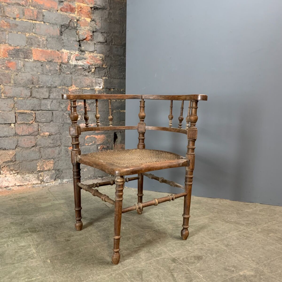 Antique wooden store corner chair